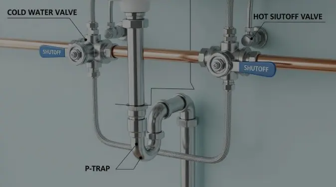 Bathroom sink plumbing layout with shutoff valves a detailed guide
