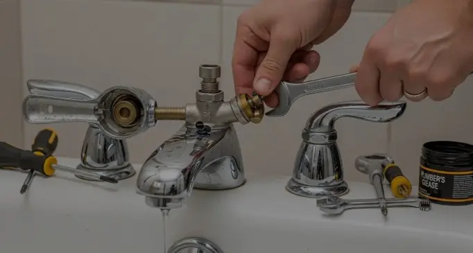how to fix a leaky bathtub faucet with two handles
