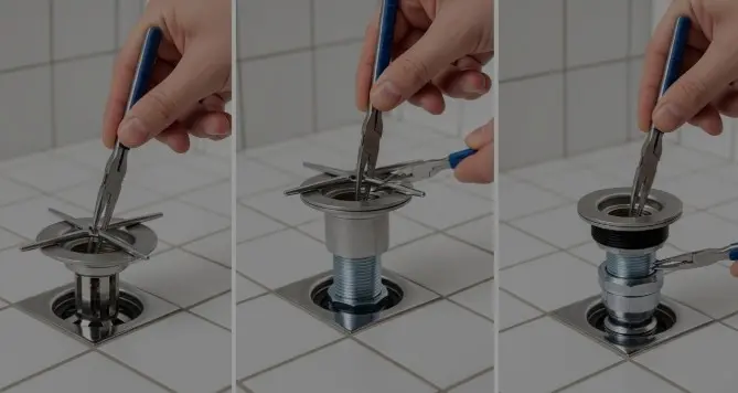 how to remove a shower drain with no screws