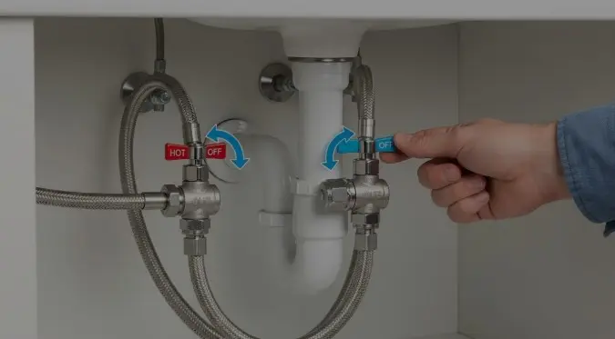 how to turn off bathroom sink