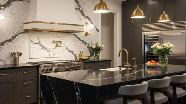 White Mosaic Marble Backsplash