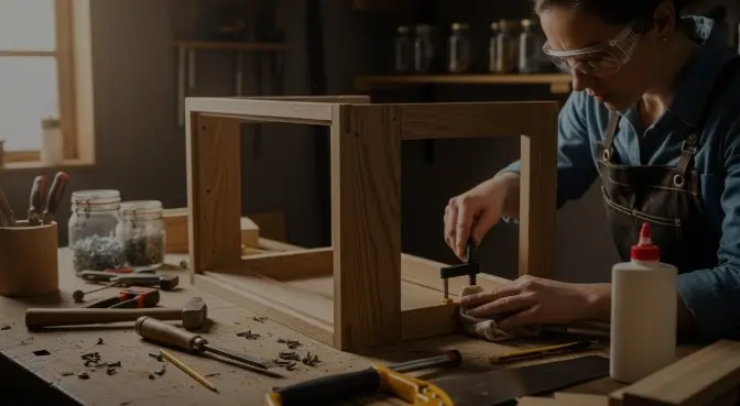 how to repair kitchen cabinet frame